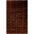 Overdyed Hand Knotted Wool Modern Contemporary Brown Area Rug 5 10 X 9 1
