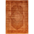 Overdyed Hand Knotted Wool Modern Contemporary Brown Area Rug 5 3 X 7 9