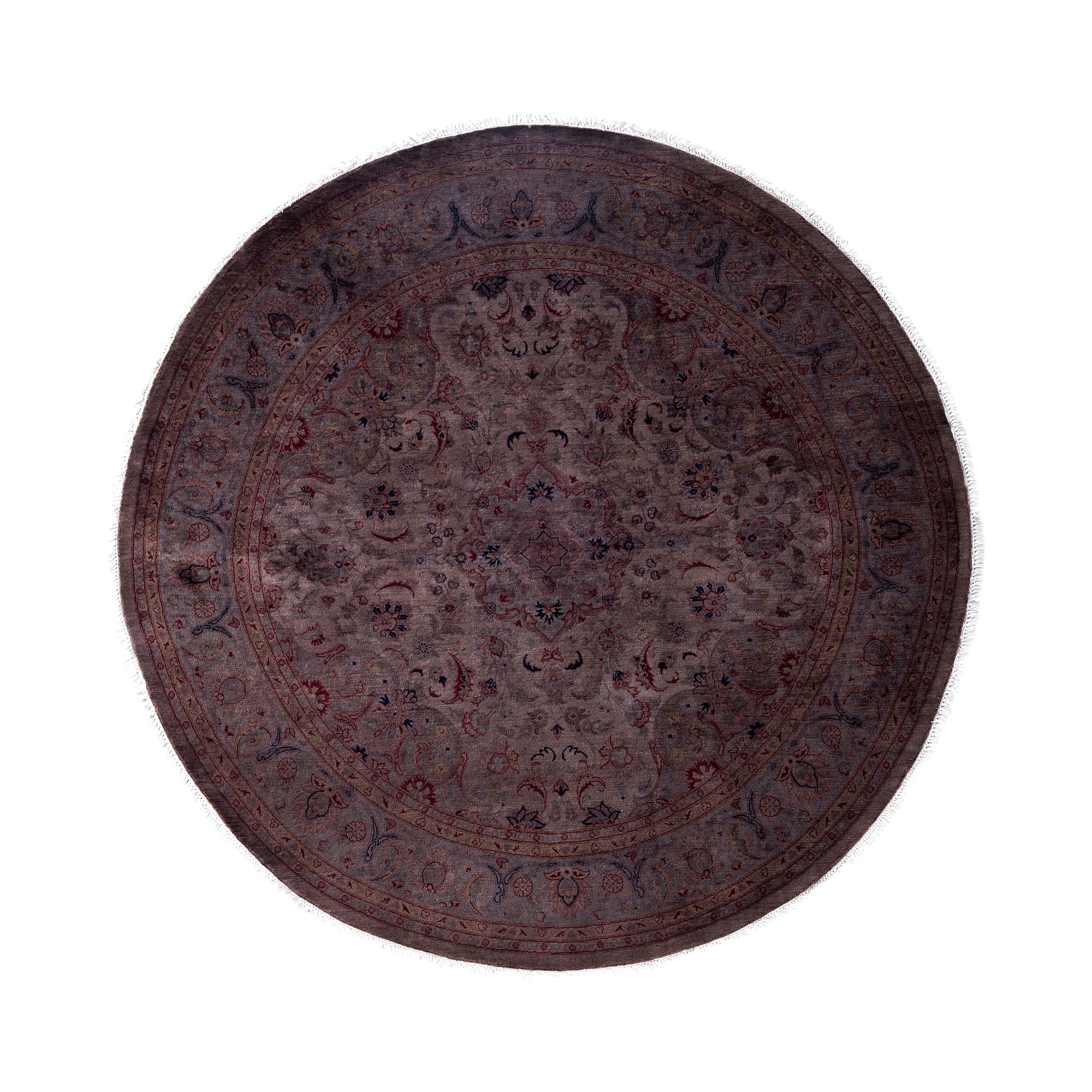 Overdyed Hand Knotted Wool Modern Contemporary Brown Area Rug 5 8 X 5 8