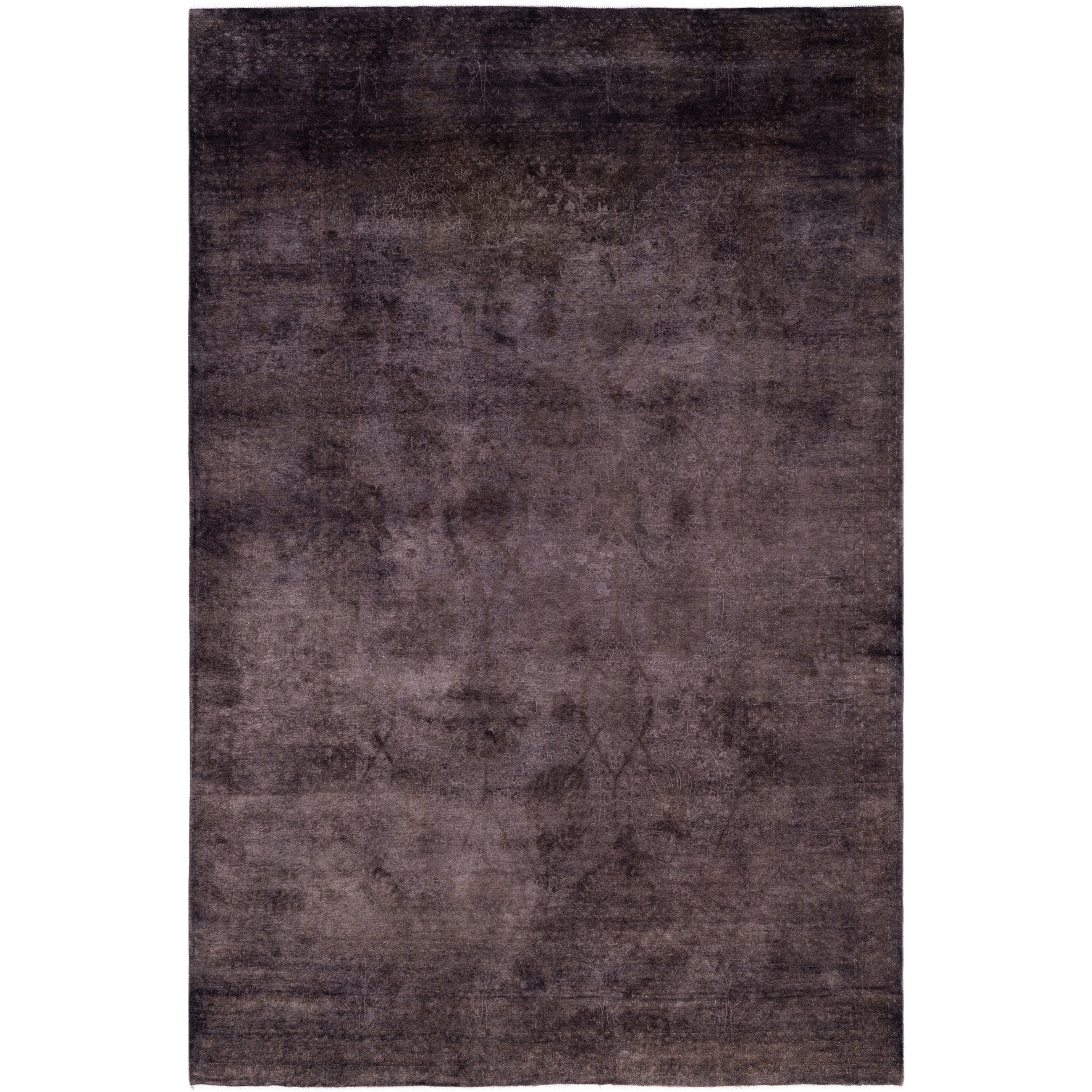 Overdyed Hand Knotted Wool Modern Contemporary Brown Area Rug 6 0 X 8 10