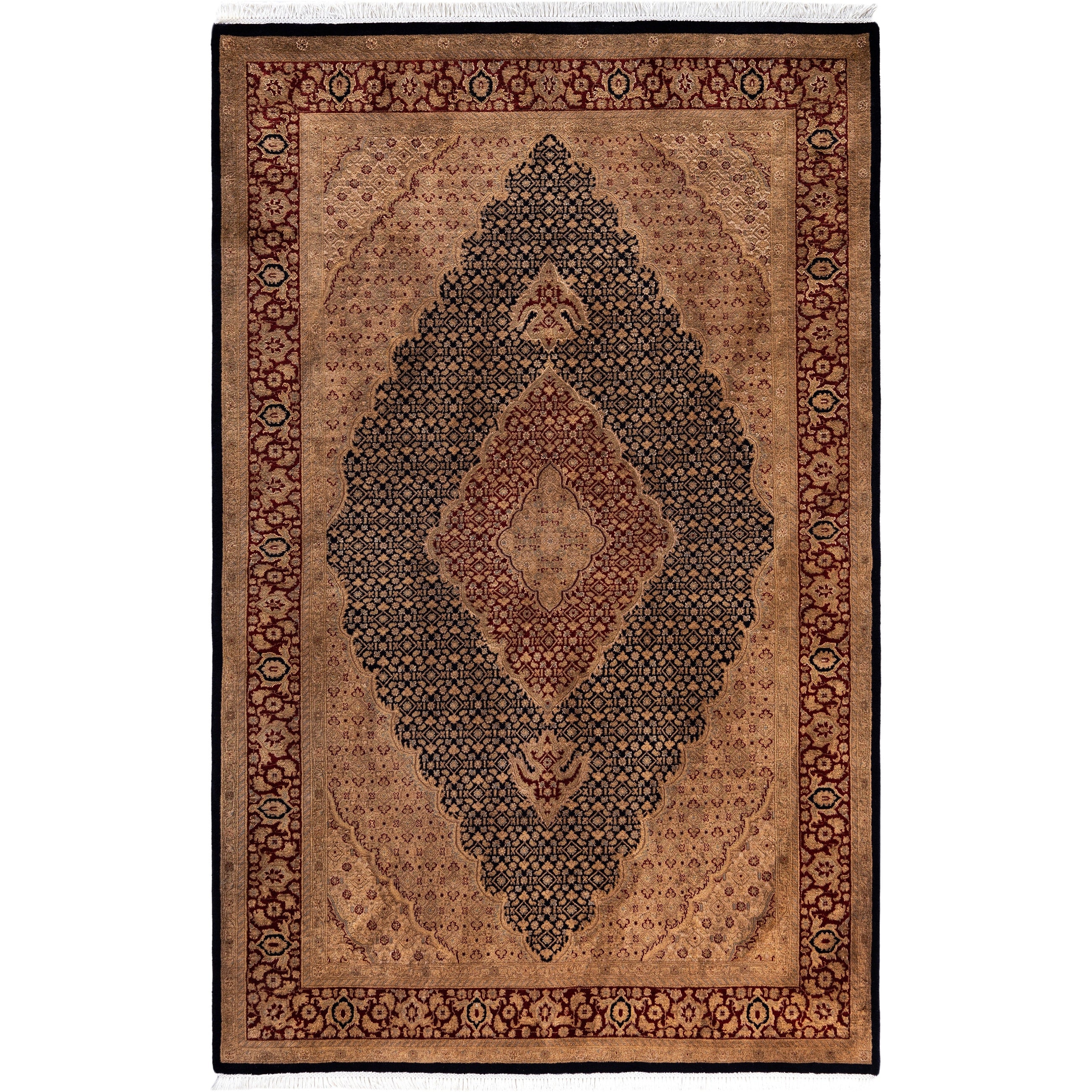 Overdyed Hand Knotted Wool Modern Contemporary Brown Area Rug 6 0 X 9 4