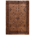 Overdyed Hand Knotted Wool Modern Contemporary Brown Area Rug 6 1 X 8 9