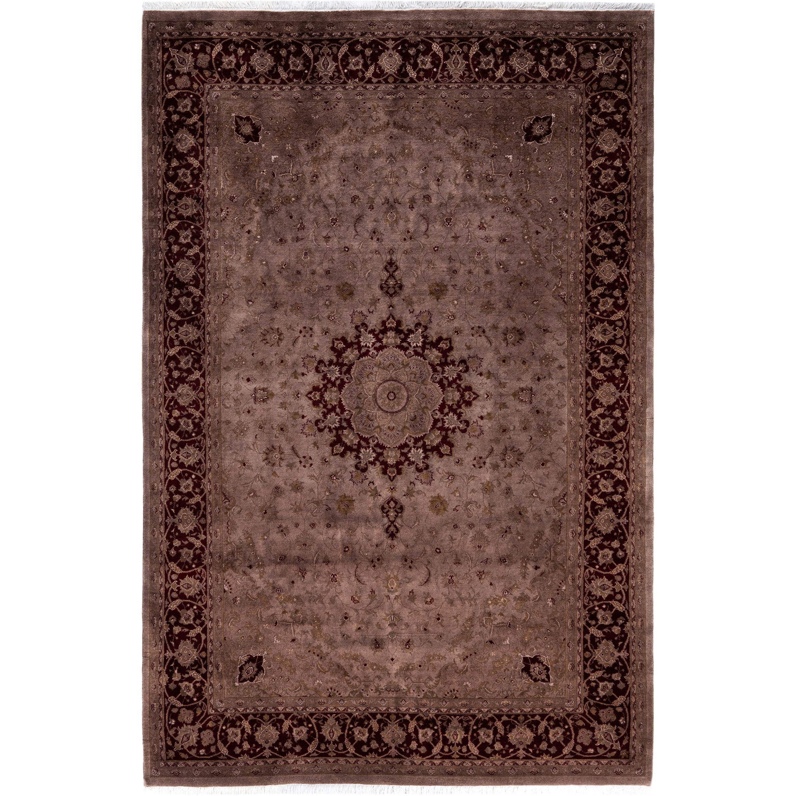 Overdyed Hand Knotted Wool Modern Contemporary Brown Area Rug 6 1 X 9 3