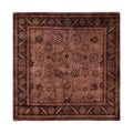 Overdyed Hand Knotted Wool Modern Contemporary Brown Area Rug 6 2 X 6 2