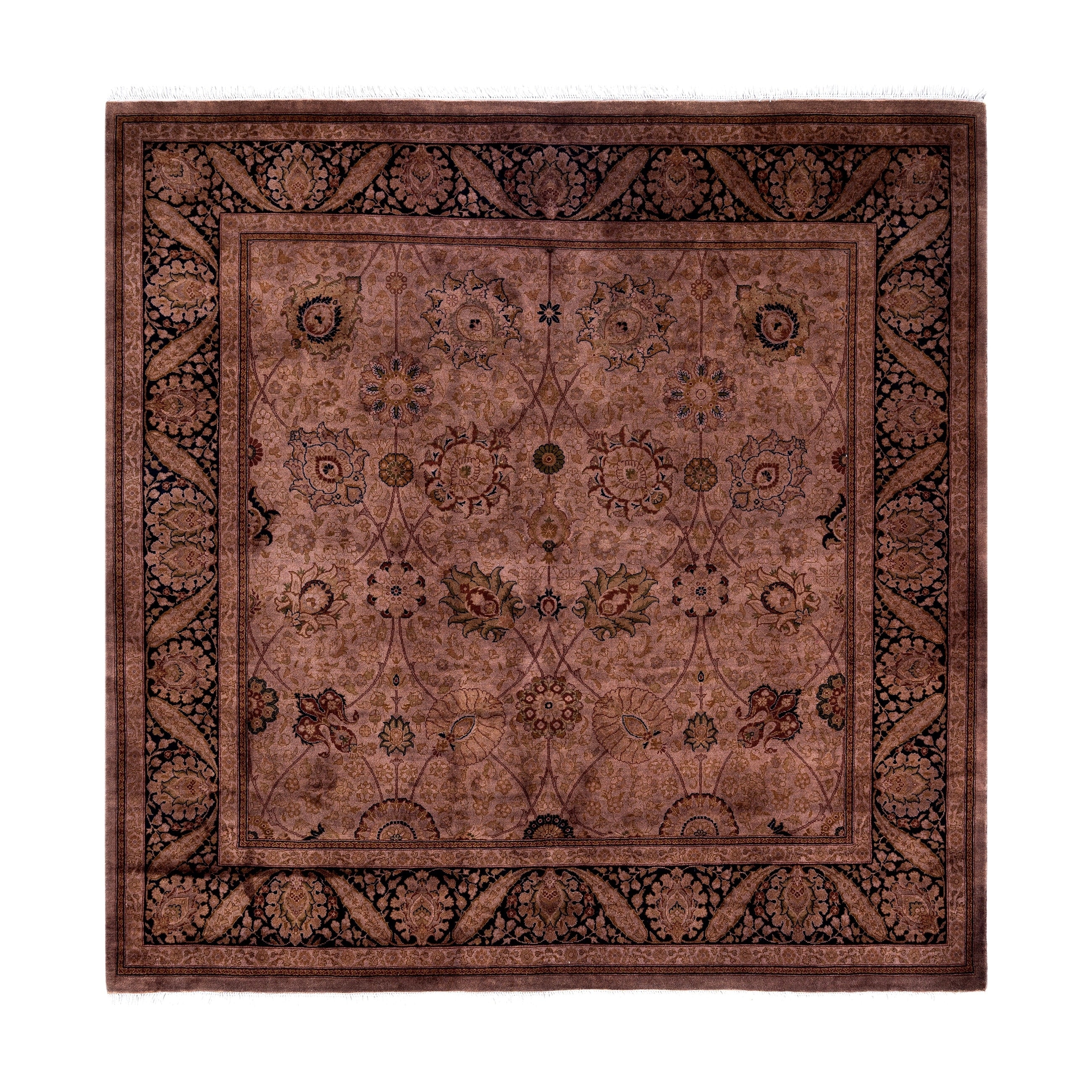 Overdyed Hand Knotted Wool Modern Contemporary Brown Area Rug 6 2 X 6 2