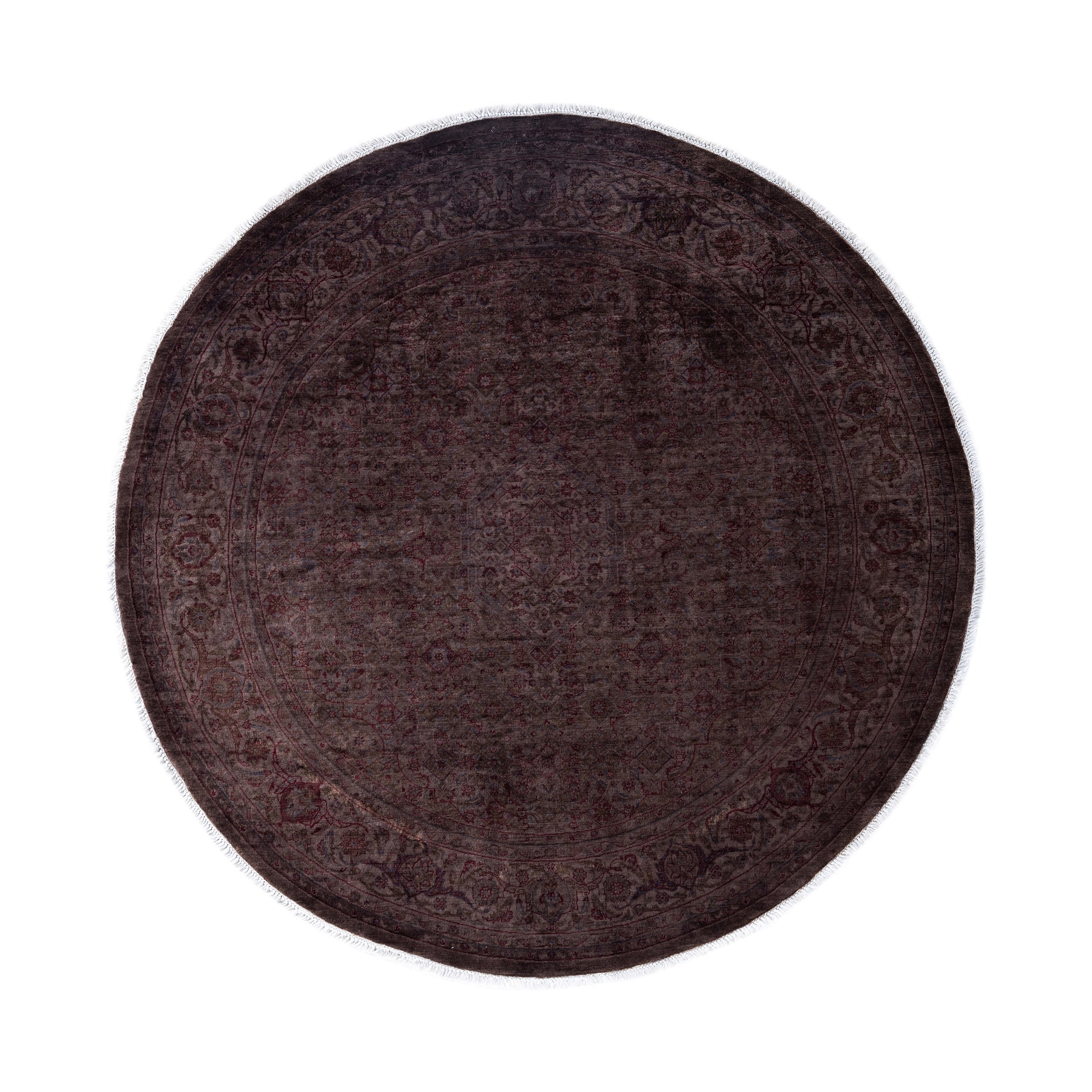 Overdyed Hand Knotted Wool Modern Contemporary Brown Area Rug 6 3 X 6 3