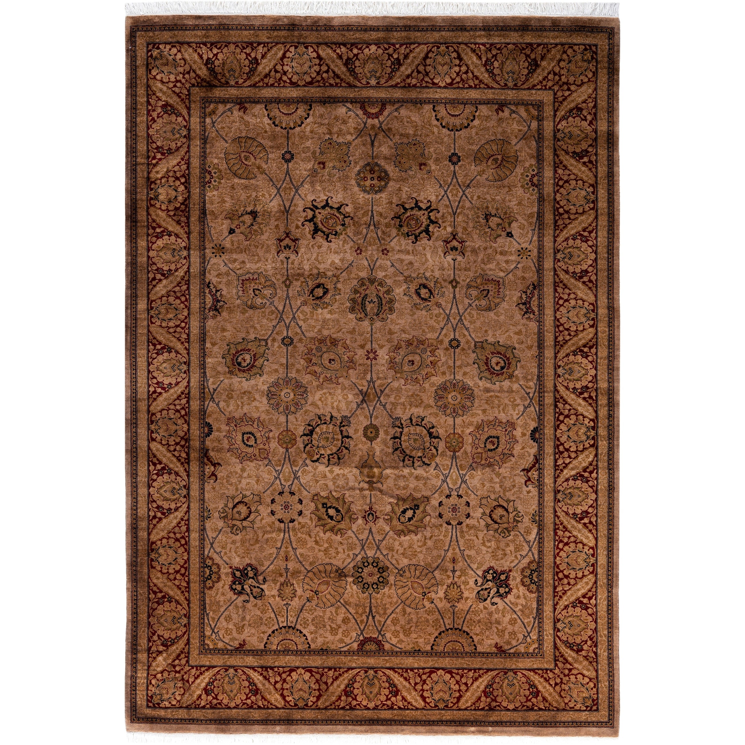 Overdyed Hand Knotted Wool Modern Contemporary Brown Area Rug 6 3 X 8 10