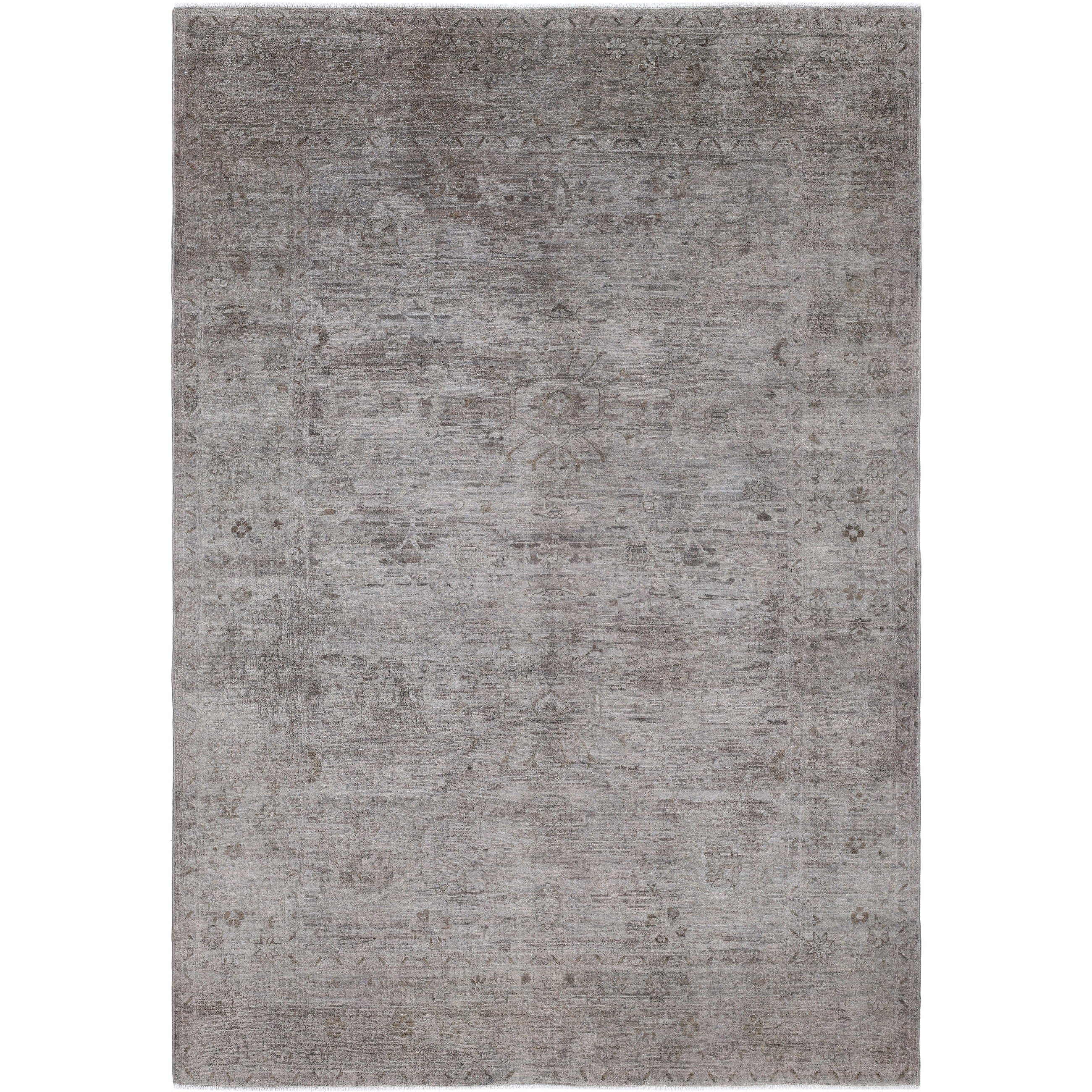 Overdyed Hand Knotted Wool Modern Contemporary Brown Area Rug 6 4 X 9 1