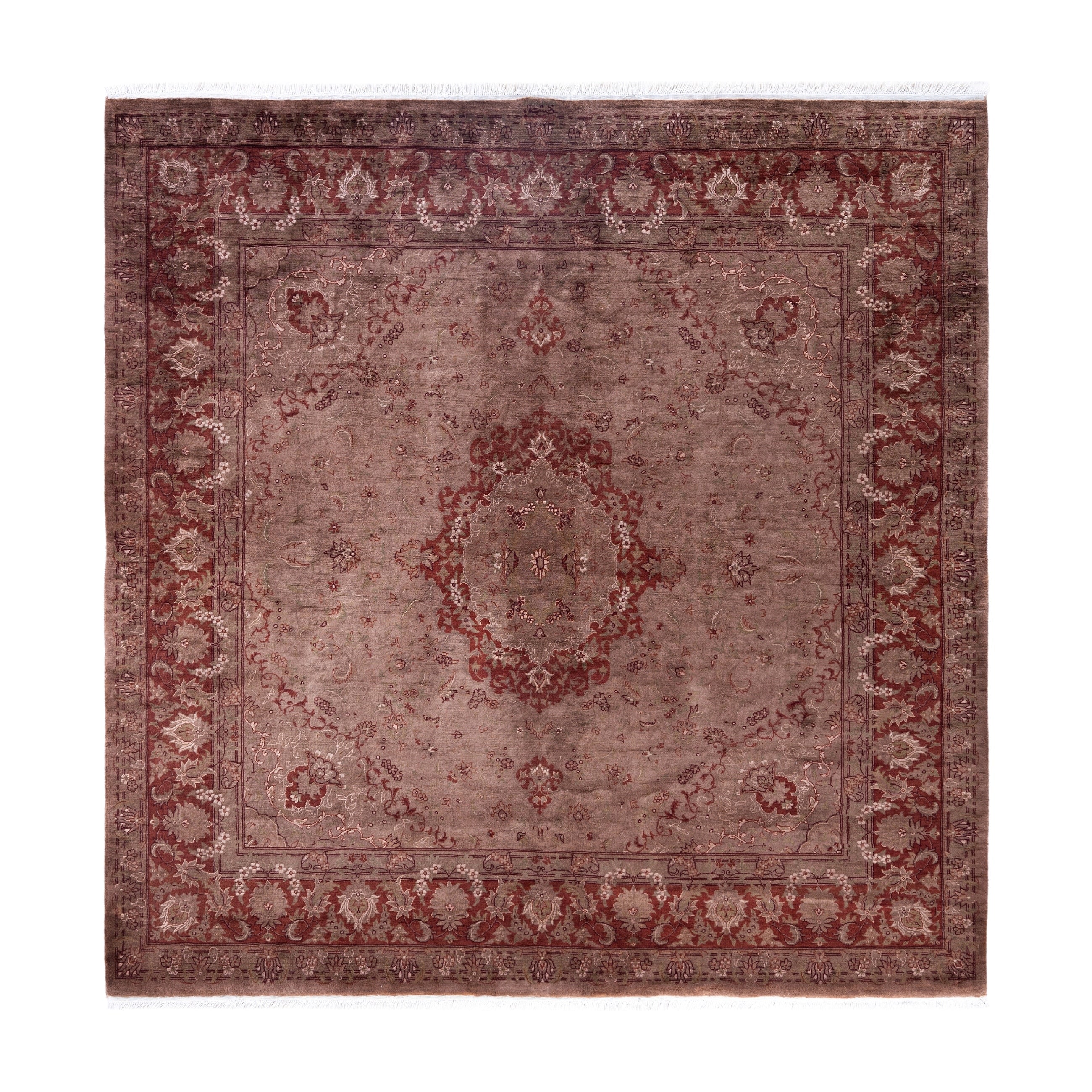 Overdyed Hand Knotted Wool Modern Contemporary Brown Area Rug 6 9 X 6 9