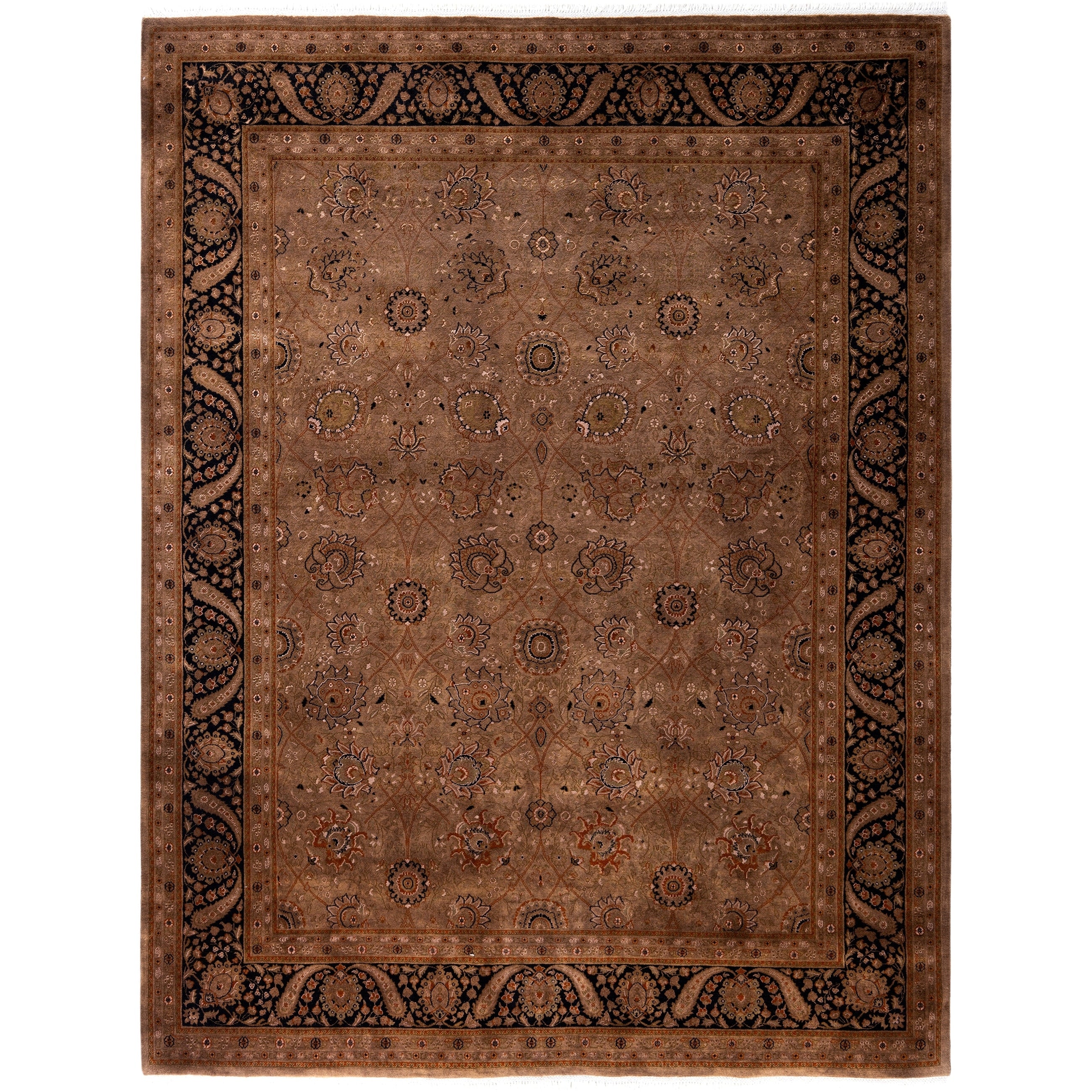 Overdyed Hand Knotted Wool Modern Contemporary Brown Area Rug 8 1 X 10 7