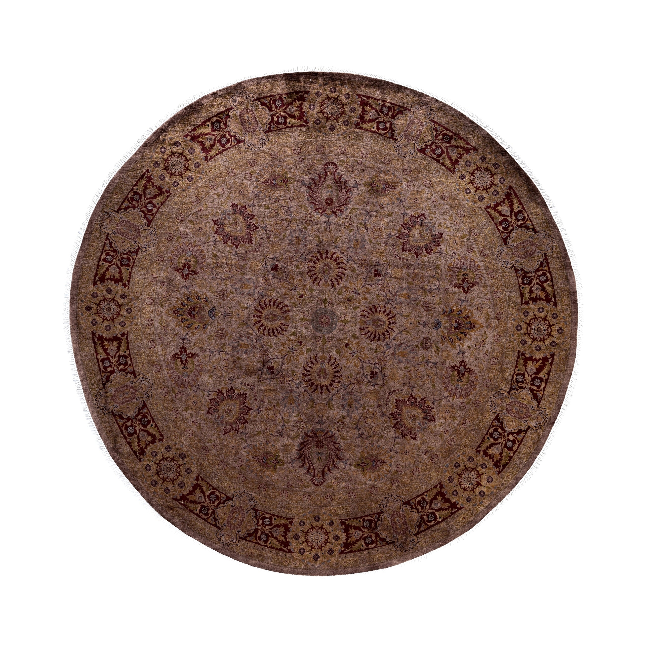 Overdyed Hand Knotted Wool Modern Contemporary Brown Area Rug 8 1 X 8 1