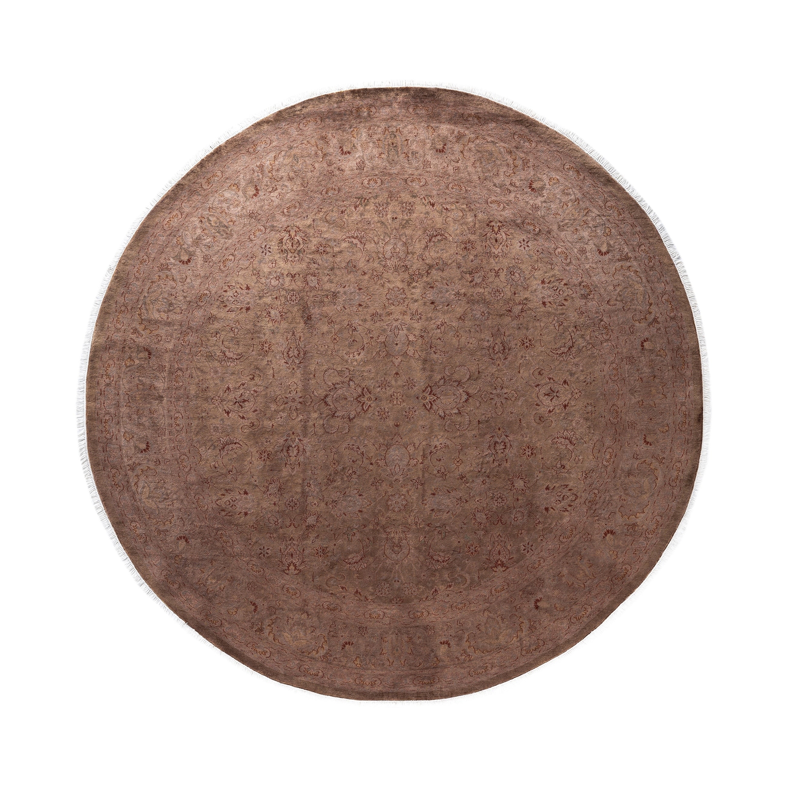 Overdyed Hand Knotted Wool Modern Contemporary Brown Area Rug 8 2 X 8 3