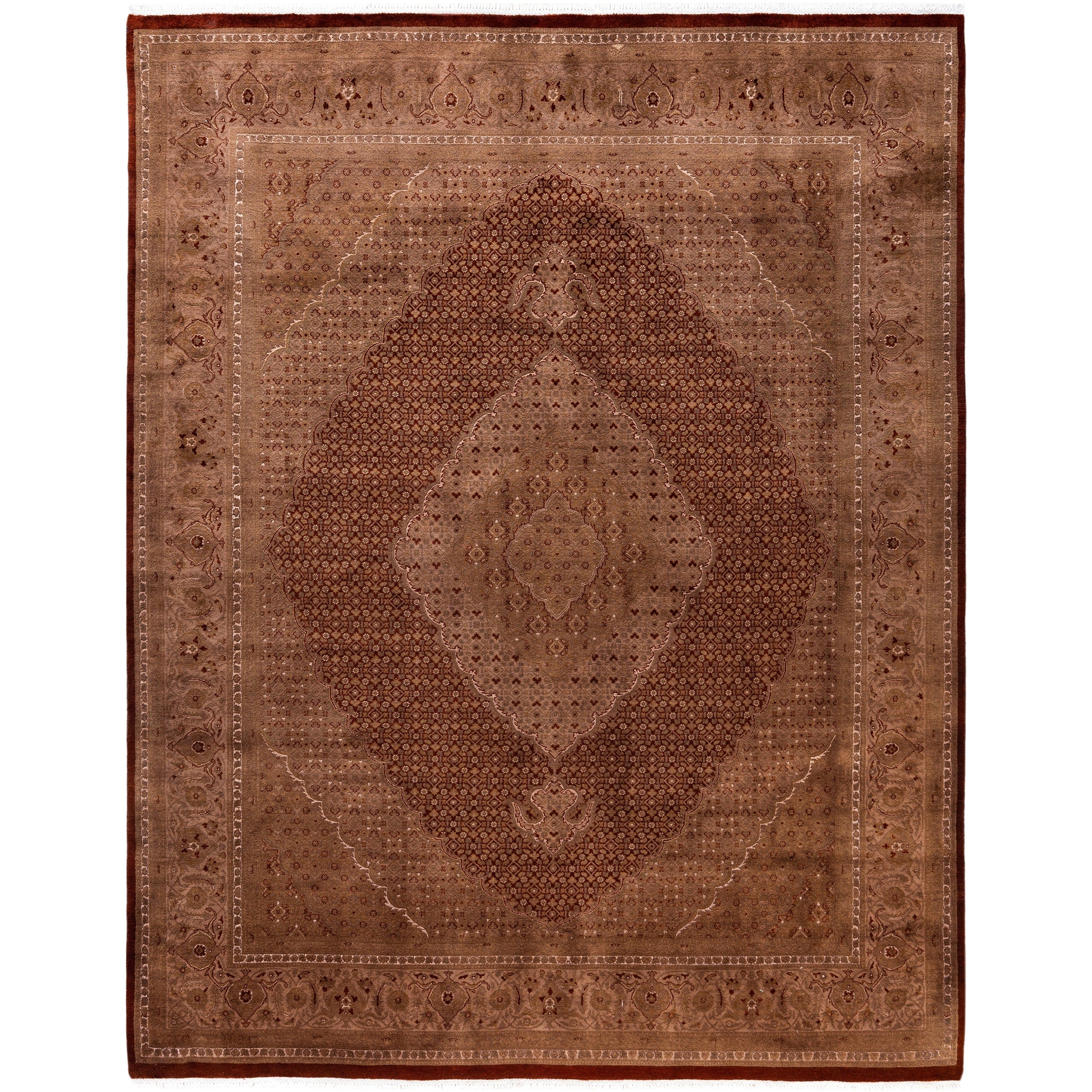 Overdyed Hand Knotted Wool Modern Contemporary Brown Area Rug 8 3 X 10 3