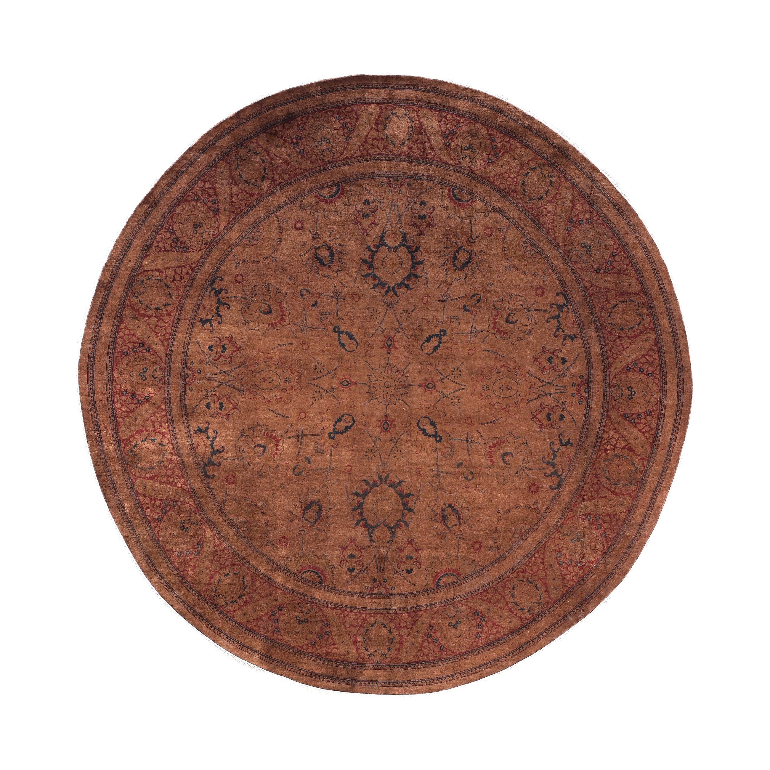 Overdyed Hand Knotted Wool Modern Contemporary Brown Area Rug 8 3 X 8 4