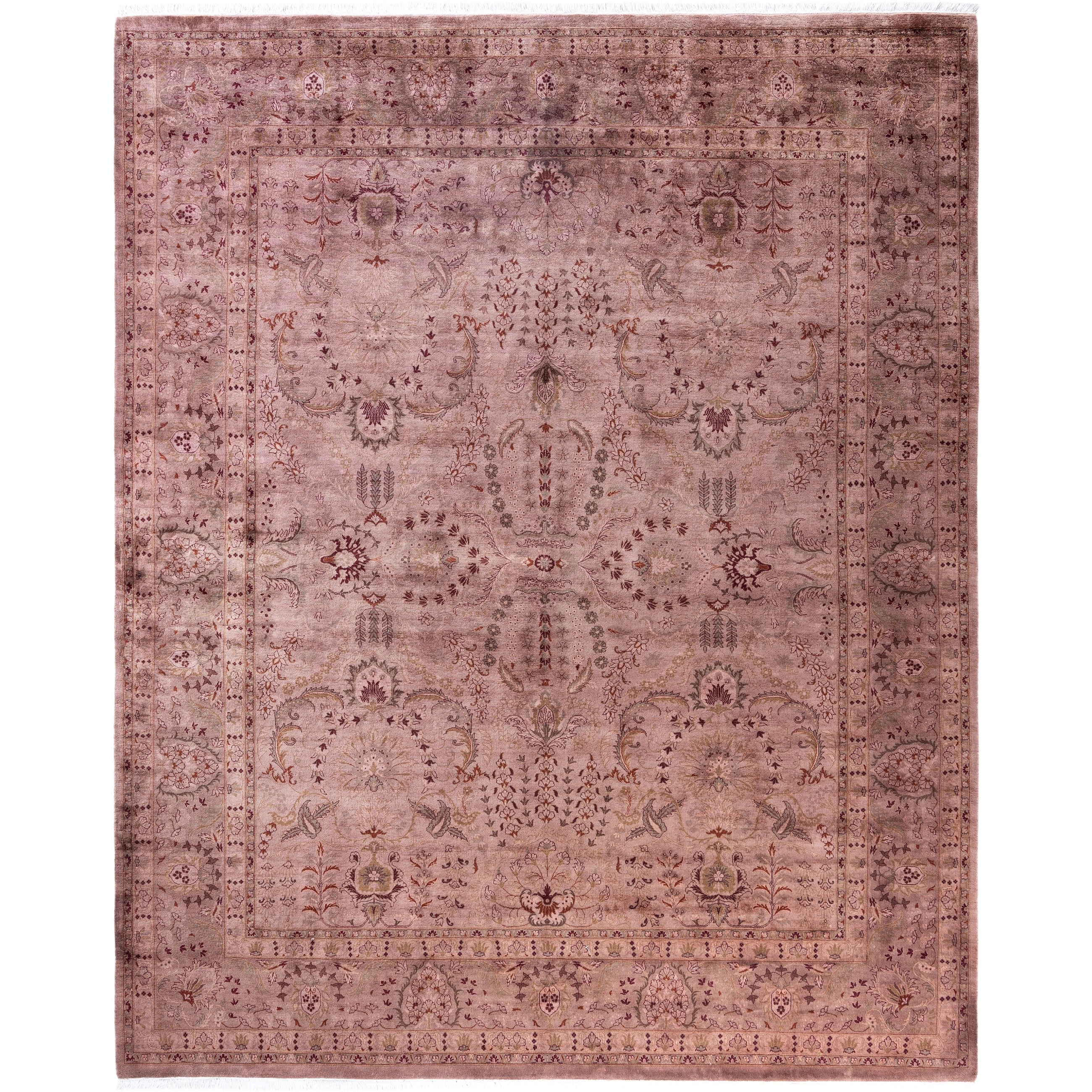 Overdyed Hand Knotted Wool Modern Contemporary Brown Area Rug 8 3 X 9 10