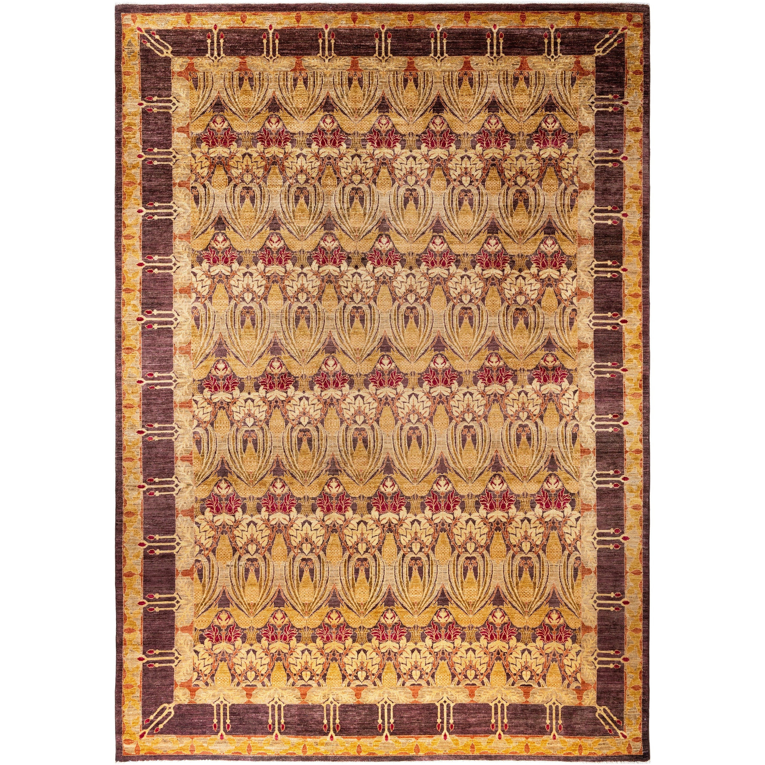 Overdyed Hand Knotted Wool Modern Contemporary Brown Area Rug 9 10 X 13 10