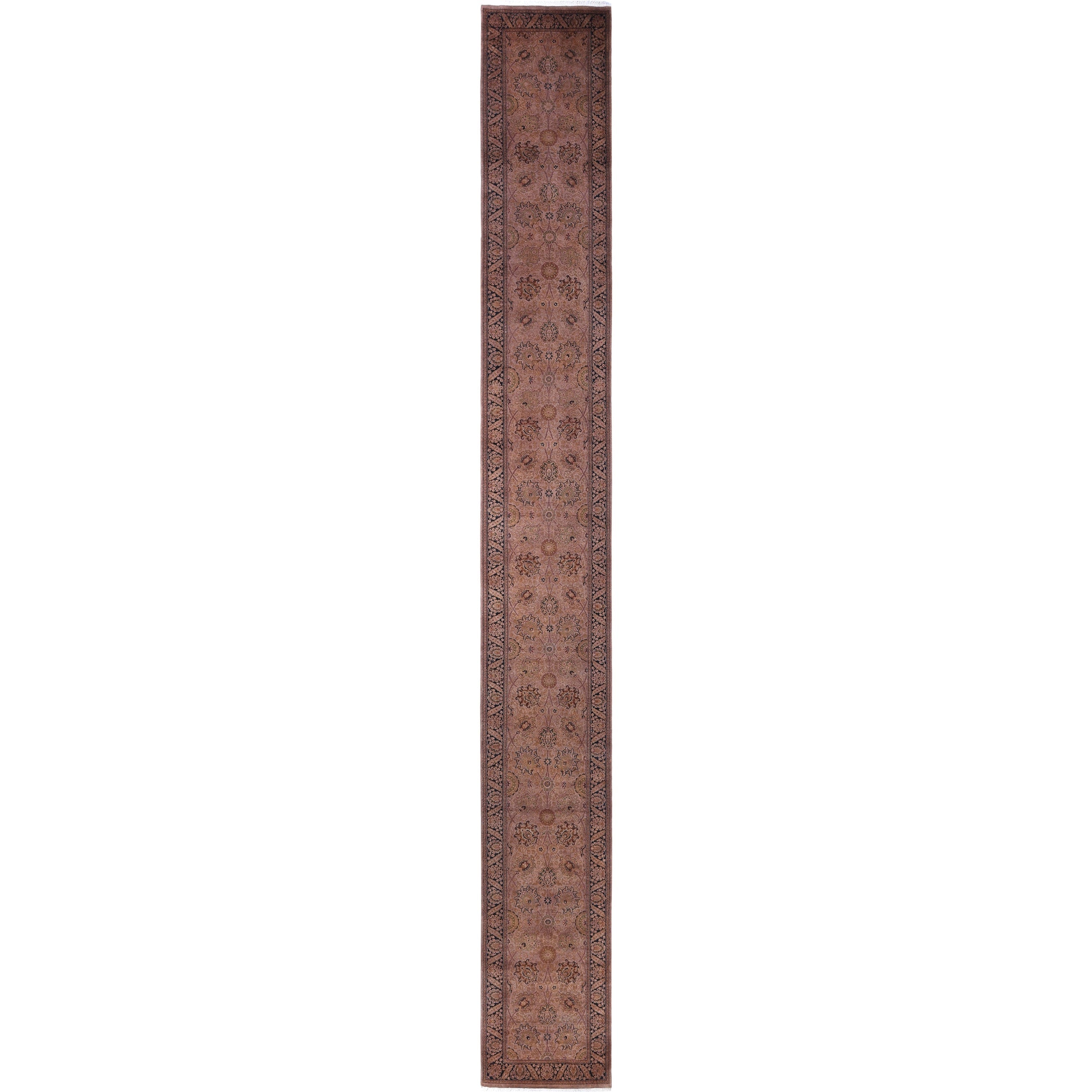 Overdyed Hand Knotted Wool Modern Contemporary Brown Runner 2 7 X 21 9