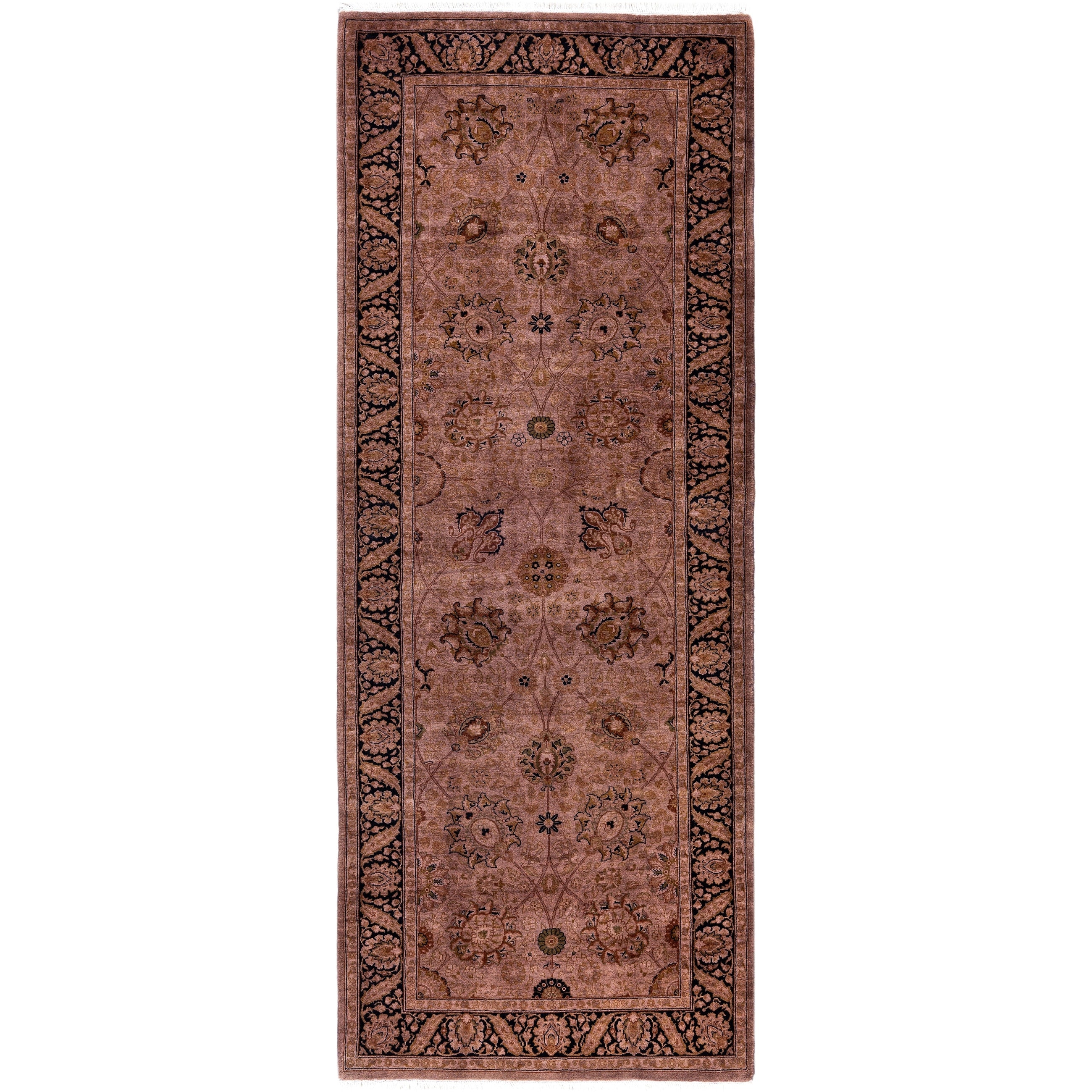 Overdyed Hand Knotted Wool Modern Contemporary Brown Runner 3 1 X 8 4