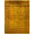 Overdyed Hand Knotted Wool Modern Contemporary Gold Area Rug 10 0 X 13 6