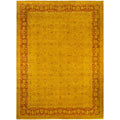 Overdyed Hand Knotted Wool Modern Contemporary Gold Area Rug 10 2 X 14 1