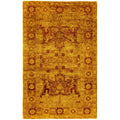 Overdyed Hand Knotted Wool Modern Contemporary Gold Area Rug 3 1 X 4 10