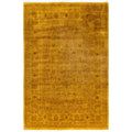 Overdyed Hand Knotted Wool Modern Contemporary Gold Area Rug 4 8 X 6 10
