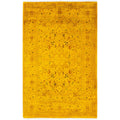 Overdyed Hand Knotted Wool Modern Contemporary Gold Area Rug 4 8 X 7 3