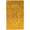 Overdyed Hand Knotted Wool Modern Contemporary Gold Area Rug 4 8 X 7 4