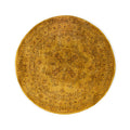 Overdyed Hand Knotted Wool Modern Contemporary Gold Area Rug 6 1 X 6 1