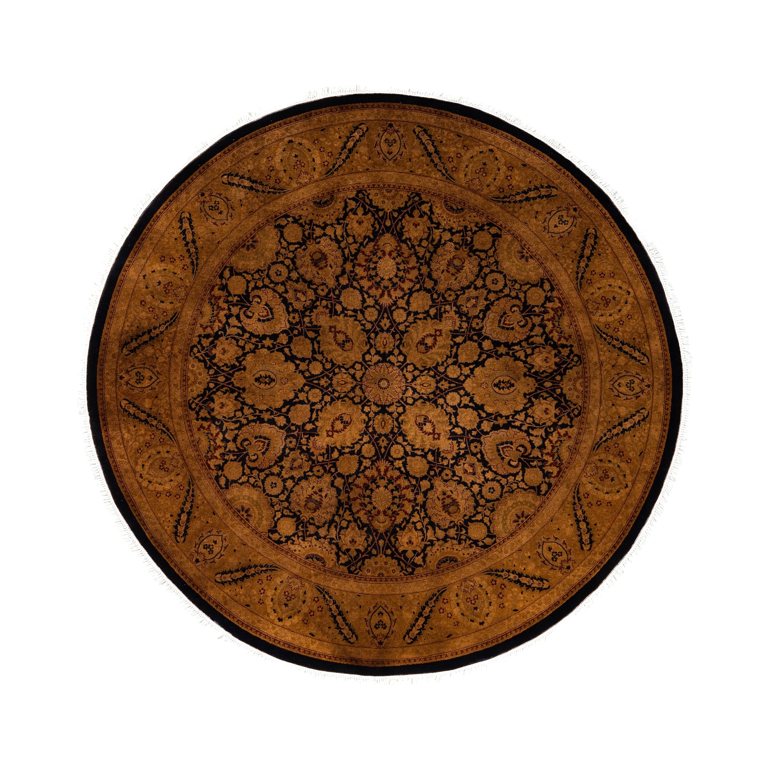 Overdyed Hand Knotted Wool Modern Contemporary Gold Area Rug 6 1 X 6 1