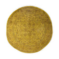 Overdyed Hand Knotted Wool Modern Contemporary Gold Area Rug 6 1 X 6 1