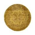 Overdyed Hand Knotted Wool Modern Contemporary Gold Area Rug 6 1 X 6 1