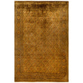 Overdyed Hand Knotted Wool Modern Contemporary Gold Area Rug 6 2 X 9 2