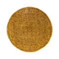 Overdyed Hand Knotted Wool Modern Contemporary Gold Area Rug 6 3 X 6 4