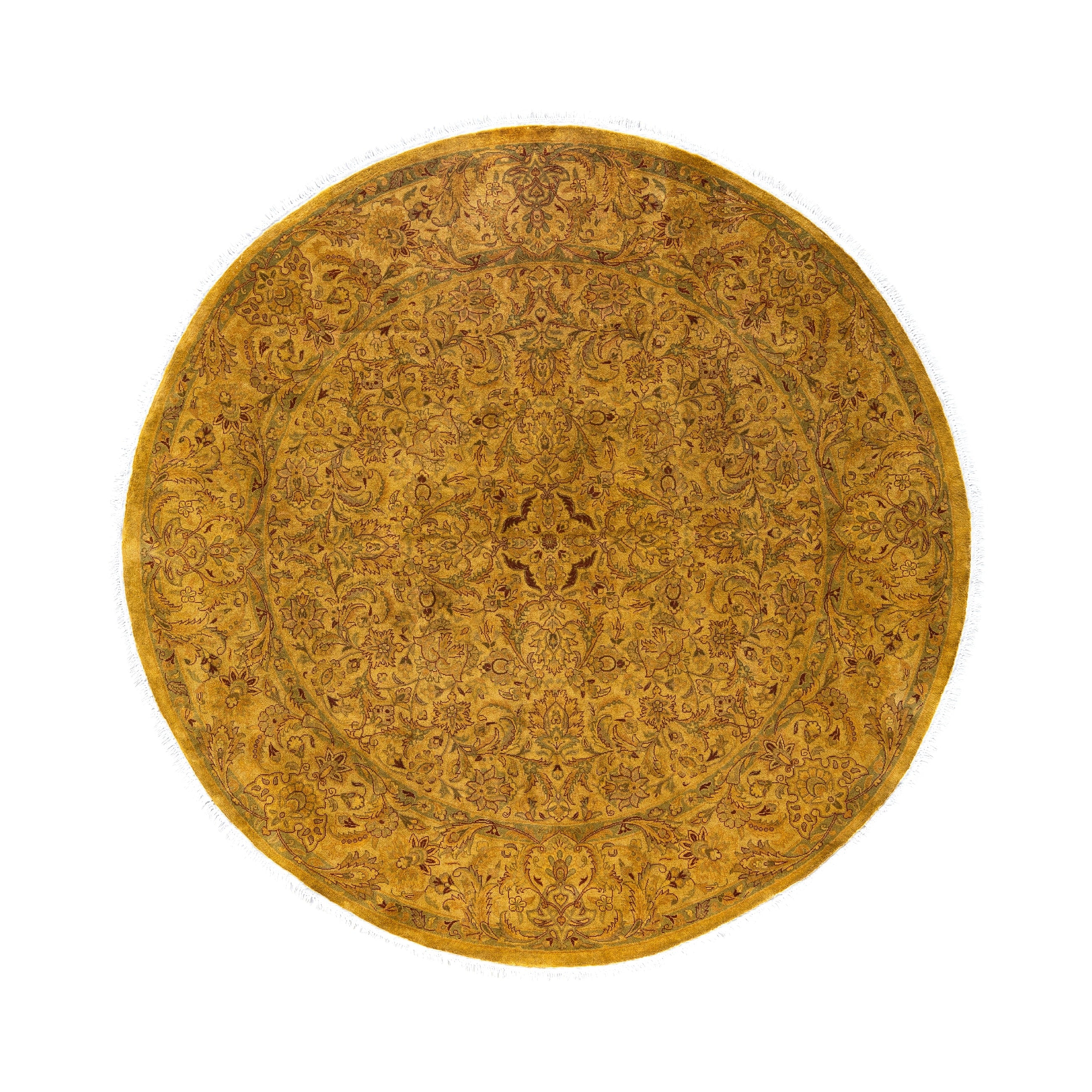 Overdyed Hand Knotted Wool Modern Contemporary Gold Area Rug 6 3 X 6 4