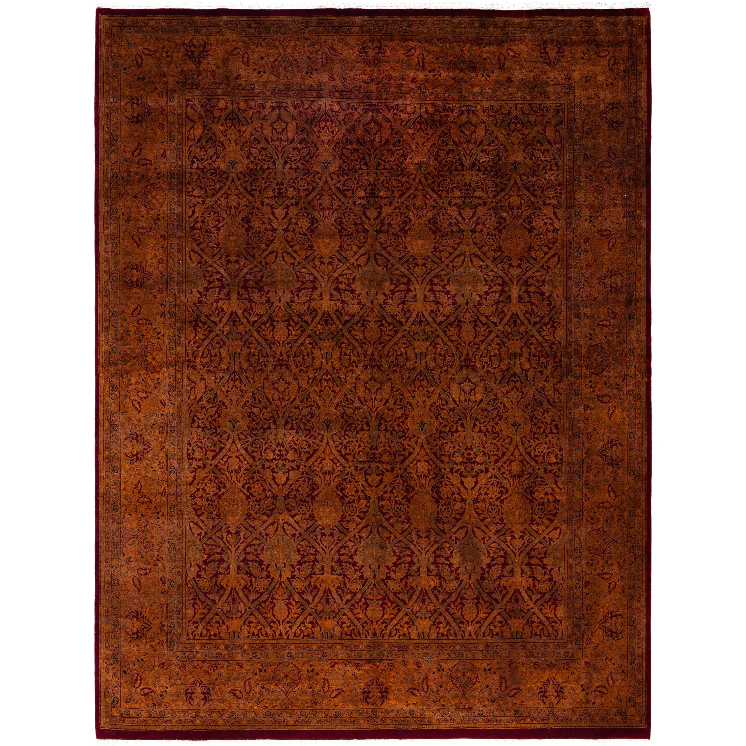 Overdyed Hand Knotted Wool Modern Contemporary Gold Area Rug 7 11 X 10 5