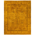 Overdyed Hand Knotted Wool Modern Contemporary Gold Area Rug 8 1 X 10 1