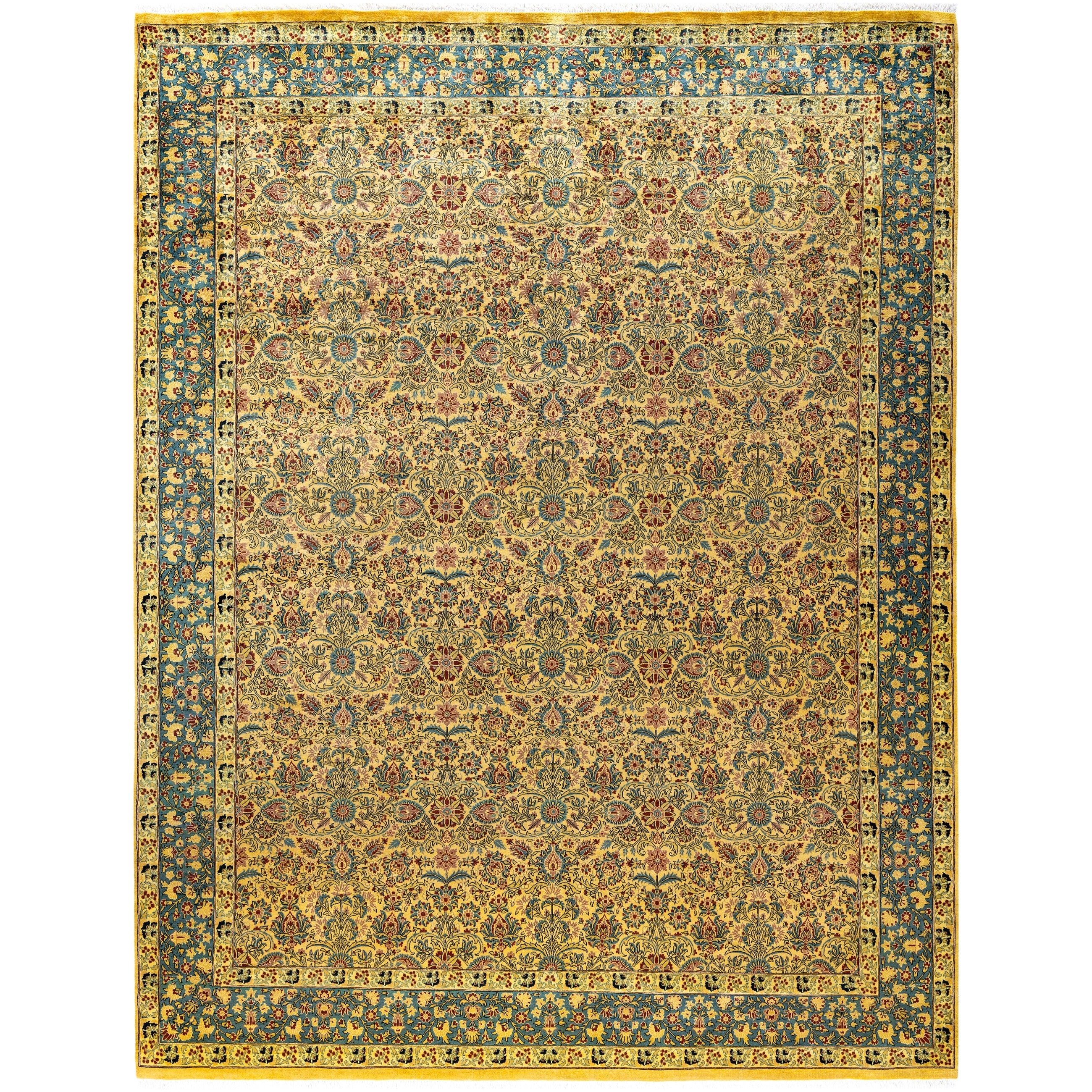Overdyed Hand Knotted Wool Modern Contemporary Gold Area Rug 8 1 X 10 5