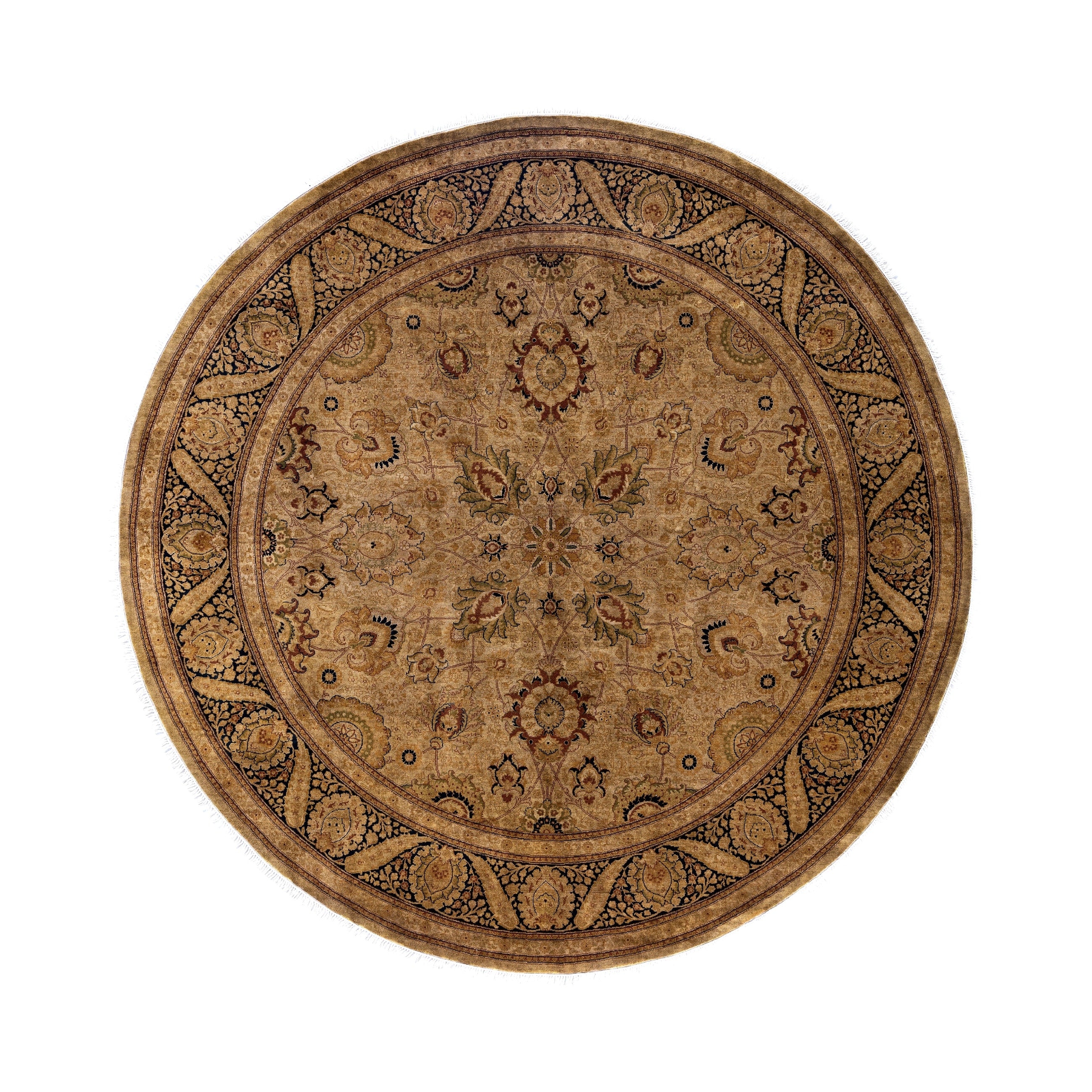 Overdyed Hand Knotted Wool Modern Contemporary Gold Area Rug 8 1 X 8 1