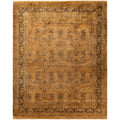 Overdyed Hand Knotted Wool Modern Contemporary Gold Area Rug 8 3 X 10 3