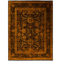 Overdyed Hand Knotted Wool Modern Contemporary Gold Area Rug 9 1 X 12 0