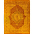 Overdyed Hand Knotted Wool Modern Contemporary Gold Area Rug 9 2 X 12 2