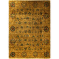 Overdyed Hand Knotted Wool Modern Contemporary Gold Area Rug 9 4 X 12 10