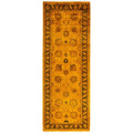 Overdyed Hand Knotted Wool Modern Contemporary Gold Runner 3 0 X 8 3
