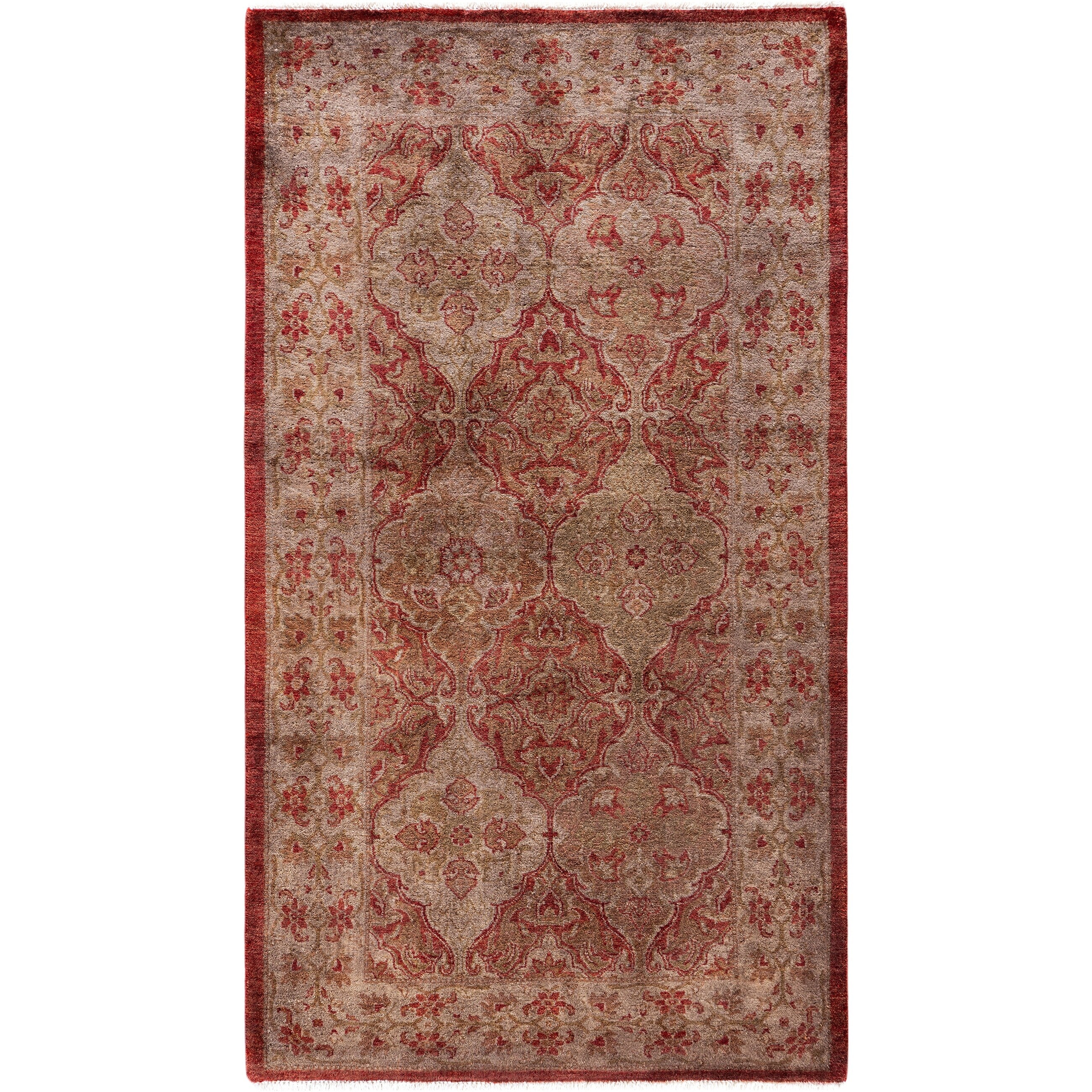 Overdyed Hand Knotted Wool Modern Contemporary Gray Area Rug 2 8 X 4 8