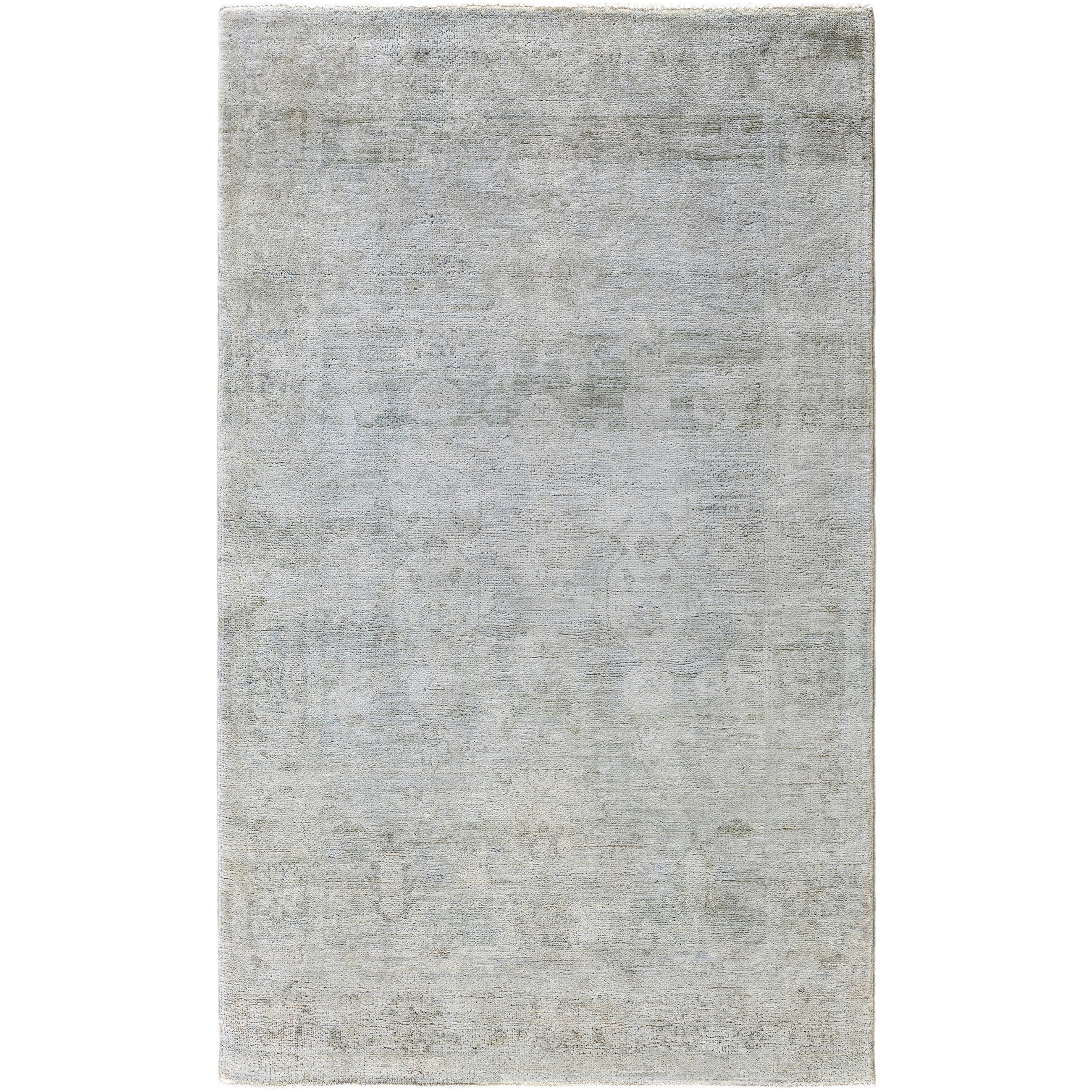 Overdyed Hand Knotted Wool Modern Contemporary Gray Area Rug 3 1 X 4 10