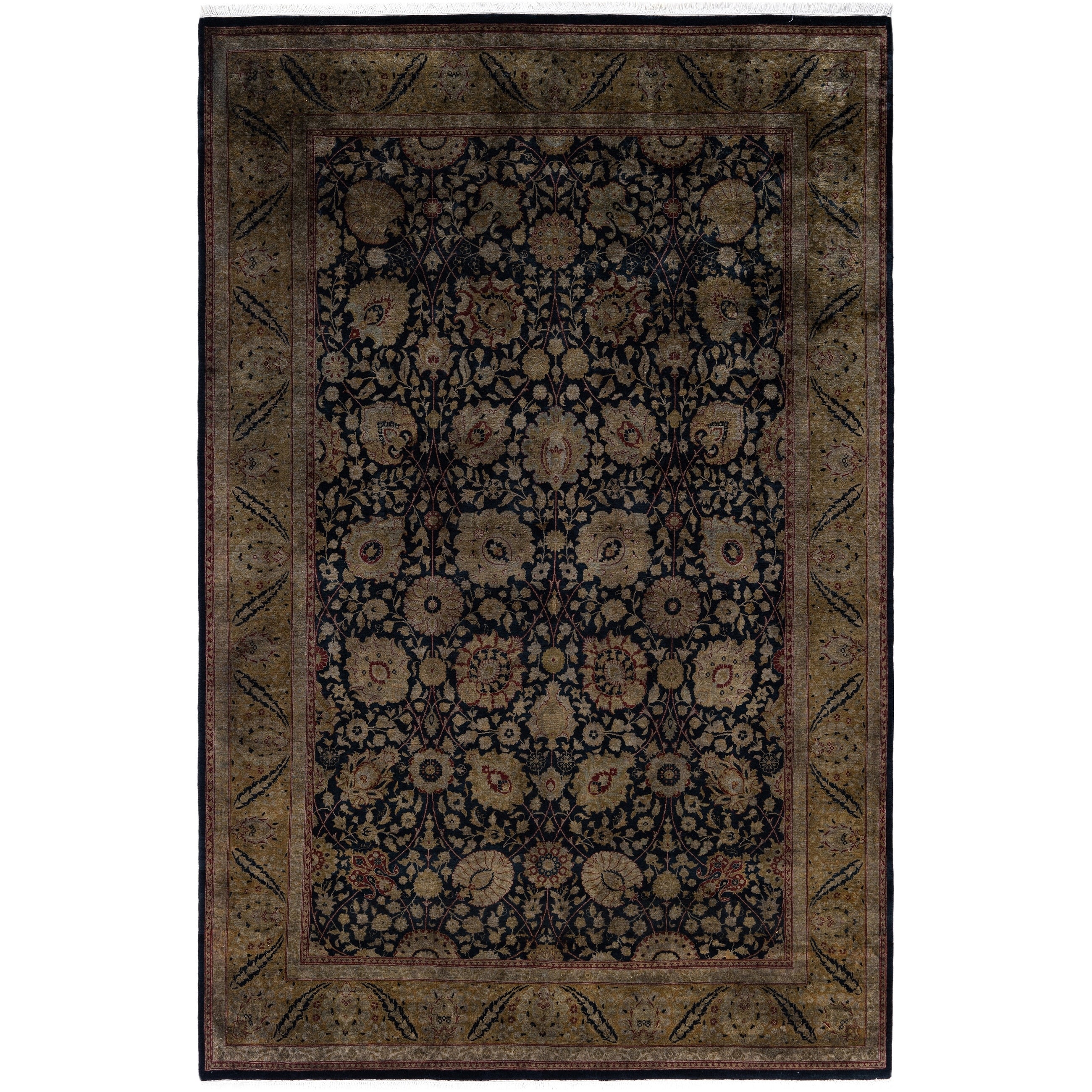Overdyed Hand Knotted Wool Modern Contemporary Gray Area Rug 6 3 X 9 6