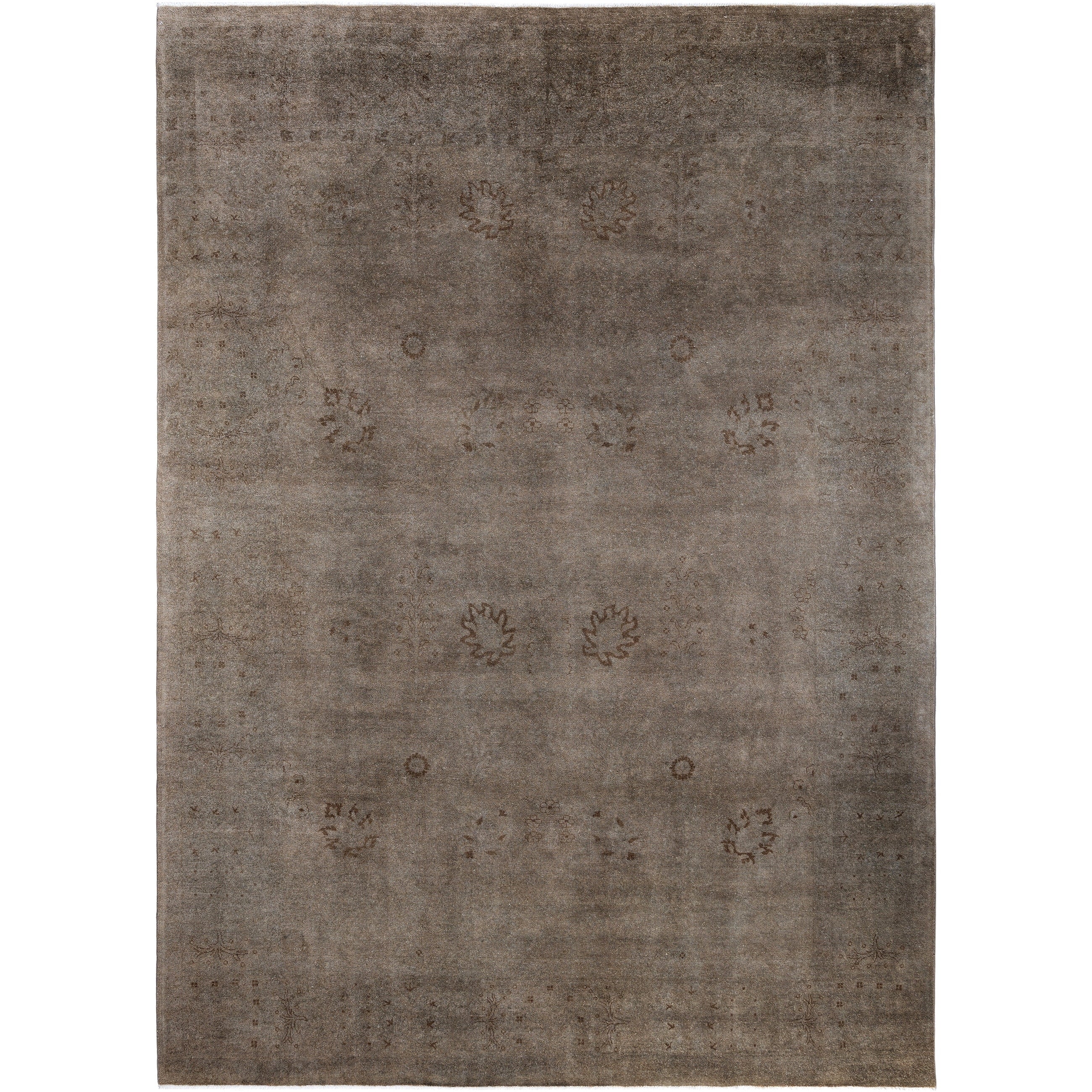 Overdyed Hand Knotted Wool Modern Contemporary Gray Area Rug 9 0 X 12 6