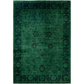 Overdyed Hand Knotted Wool Modern Contemporary Green Area Rug 10 0 X 14 1