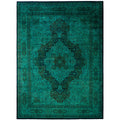 Overdyed Hand Knotted Wool Modern Contemporary Green Area Rug 10 1 X 13 7